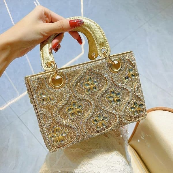 Luxury Womens Evening Bag Handmade Shiny Diamond Decoration Fashion Crossbody Shoulder Bags Women Handbags for Wedding Party 250614BJ