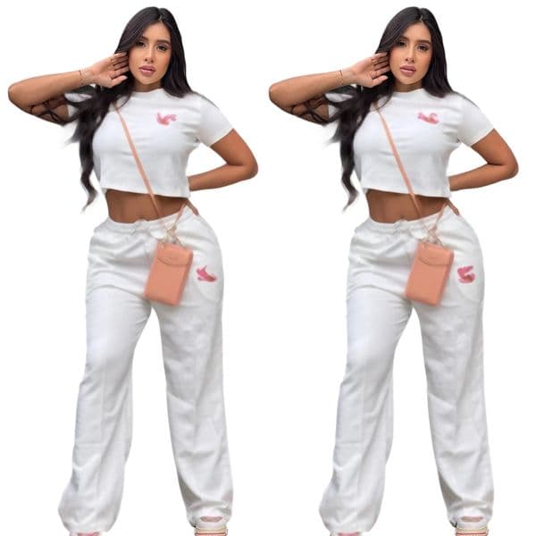 Short Sleeve Shirt Tops Tracksuits Long Sleeve Jackets and Trousers Casual Women Print Two Piece Suits Outfits Sportswear Hoodies And Pants Clothing jogging Suits