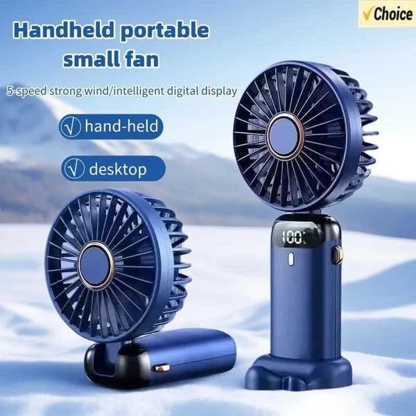 2025 New USB Handheld Fan Digital Display Folding Aromatherapy Desktop Fan Mini Portable Outdoor Small Fan XJ250702