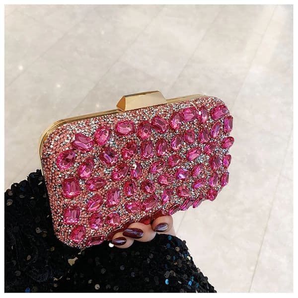 Shiny Crystal Evening Clutch Purse y Rhinestone Exquisite Wedding Party Banquet Bag Women Diamond Chain Crossbody Handbag 250703BJ