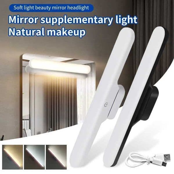 LED Makeup Lamp Light 3 Colors Mirror Light USB Rechargeable Hanging Magnetic Lamp Touch Switch Selfie Light Closet Lighting Z250702