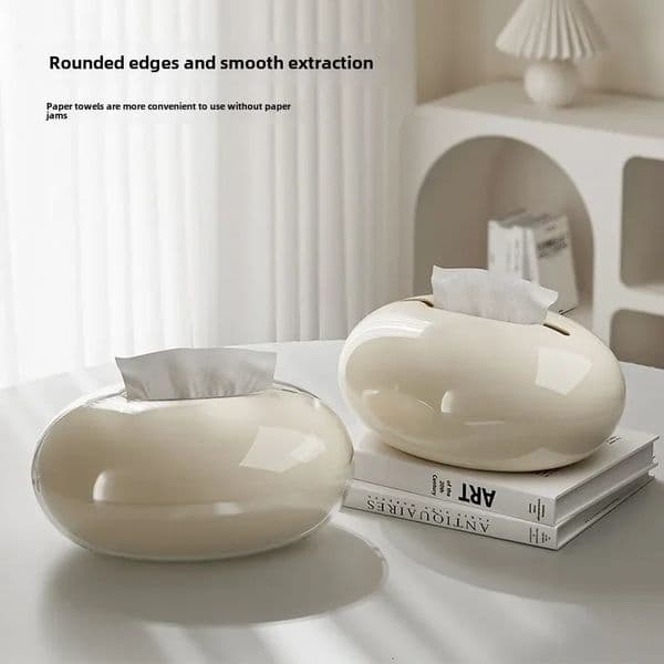 Creative Pebble Desktop Tissue Box Art Advanced Extractable Living Room Coffee Table Storage Decoration 250703