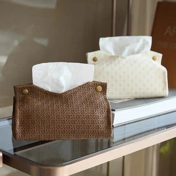 Living Room Coffee Table PU Leather Tissue Box Nordic Simple Plain Paper Boxes 250703