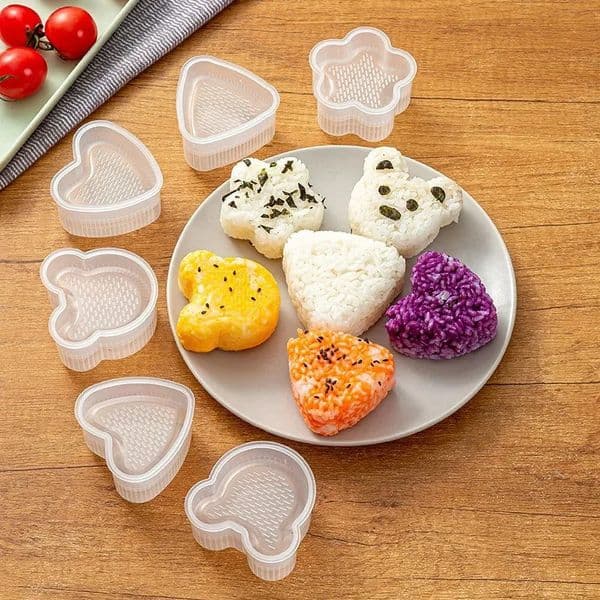4PCS Sushi Mold Box Transparent Triangular Sushi Maker Mold Onigiri Rice Ball Food Press Sushi Kit Kitchen Bento Accessorie 250701
