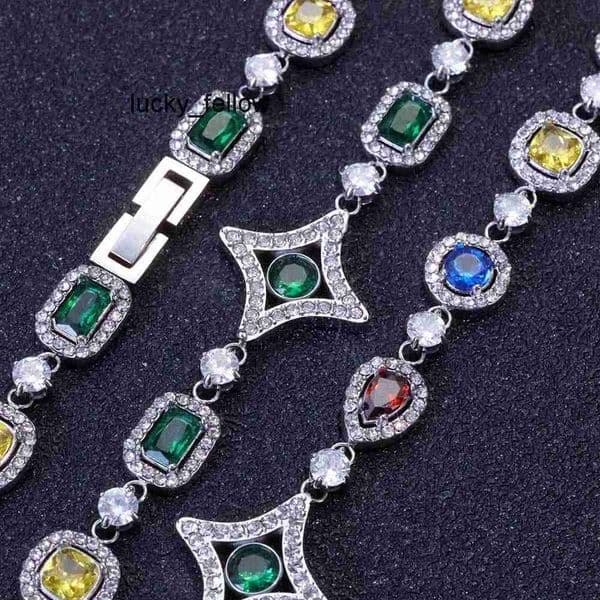 Hip Hop 10mm Stainless Steel Jewelry Chain Colorful Necklace Trendy Versatile Mens Bracelet