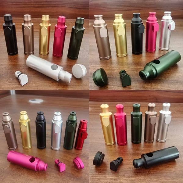 Newest Snuff Bottle Nasal Smoking Pipes Big Size 65mm Portable Metal Bullet Rocket Snuffs Snorter Durable Sniff Dispenser Sniffer Tobacco Pipe