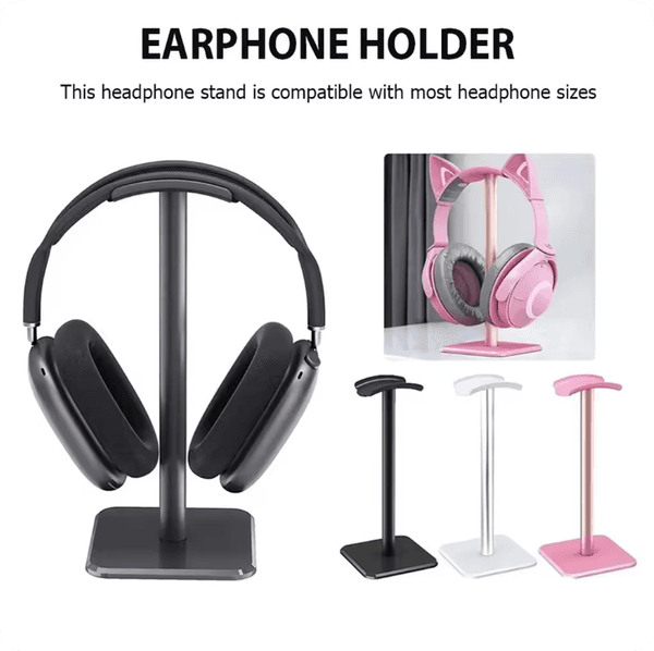 Aluminium Alloy Headphone Stand Holder Rack Space Saving Headset Stand Rack Desktop Organizer Display Earphone Bracket