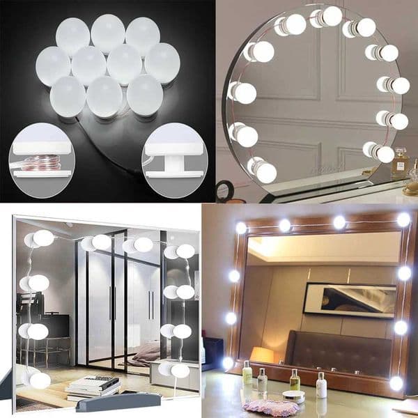 3 Colors LED Makeup Mirror Light Bulb Hollywood Vanity Lights Dimmable Wall Mirror Lamp 2461012 Bulbs Kit for Dressing Room Z250702
