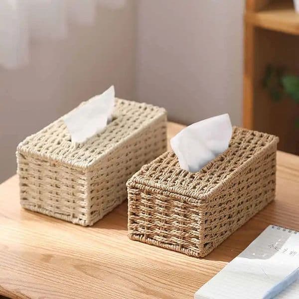 Woven Tissue Box Rattan Grass Storage y Paper Holder Home Living RoomTable Decoration 250703