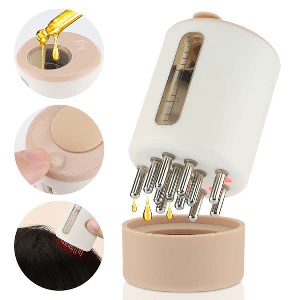 New High Frequency Vibration Massage EMS Microcurrent Red Light Care Scalp Applicator Comb