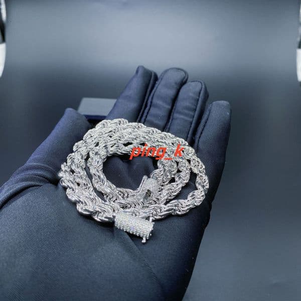 S925 Sterling Silver Iced Tennis Link Chain Necklace Bracelet VVS D Color Moissanite Diamond Cuban Chain Mens Hip Hop Jewelry