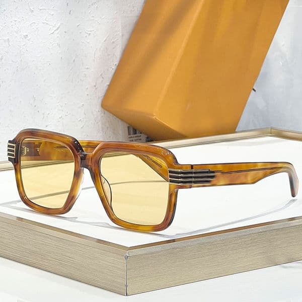 Designer Women Men Square Sunglasses Acetate square round shape Slide Large Square Round four gold toned metal stripes Classic personality 2739