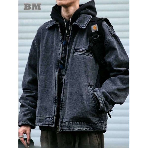 Japanese Vintage High Quality Cargo Mens Clothing Outdoor Casual Short Detroit Jacket Autumn Haruku Trend Lapel Coat 250701