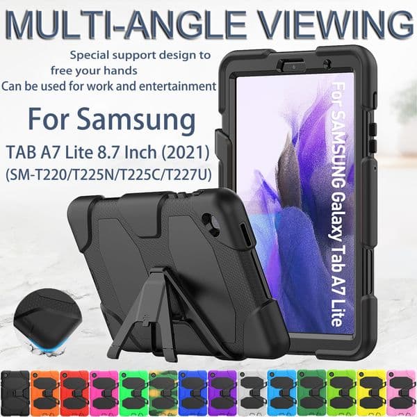 Armor Shockproof Stand Case For Samsung Galaxy Tab A7 Lite 8.7" A9 8.7" (2023) Case Rugged PC + Silicone Hybrid Tablet Cover Cases Full Body Protective Kids Safe Shell