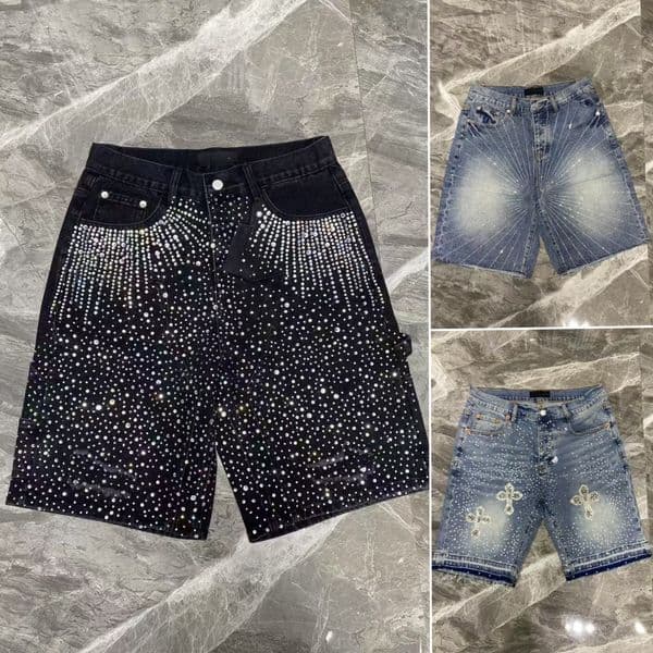 designer Brand Denim ksubi shorts High quality denim trousers hole skinny Pants fashion men jeans designer pant distressed ripped biker jeans size 28-40