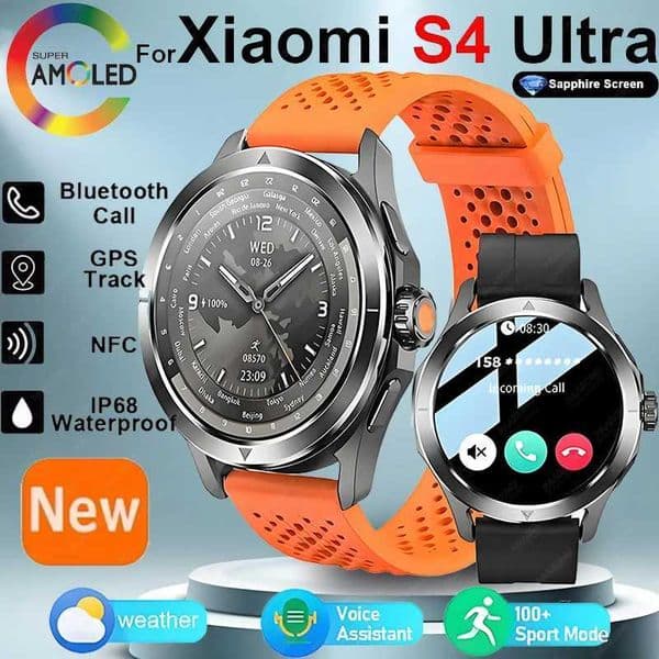 4 Ultra For GPS Sport Smart Watch Men Bracelet AMOLED HD Call NFC Heart Rate 5ATM Waterproof SmartWatch XJ250705