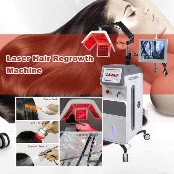 Professional 5 in 1 LLLT 650nm Diode Laser Hair Growth Anti-hair Loss Treatment Machine Electrotherapy Comb Hair Oil Control PDT Brush Massage Machine
