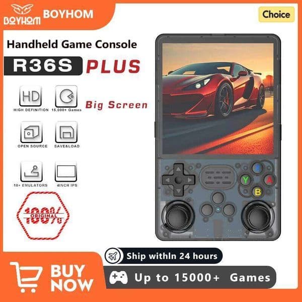 R36SPLUS Handheld Console 4inch IPS Screen 30 Emulators for PS1/PSP/GBA ARKOS 3000mAh Retro Game Player VS RGB20SX