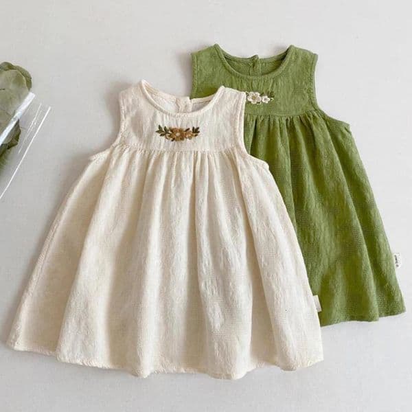 1-6Yrs Kids Clothing Summer Embroidered Cotton Baby Girls Dress Fashion Casual Vest Princess Dress Comfort Children Girls Dress 250704