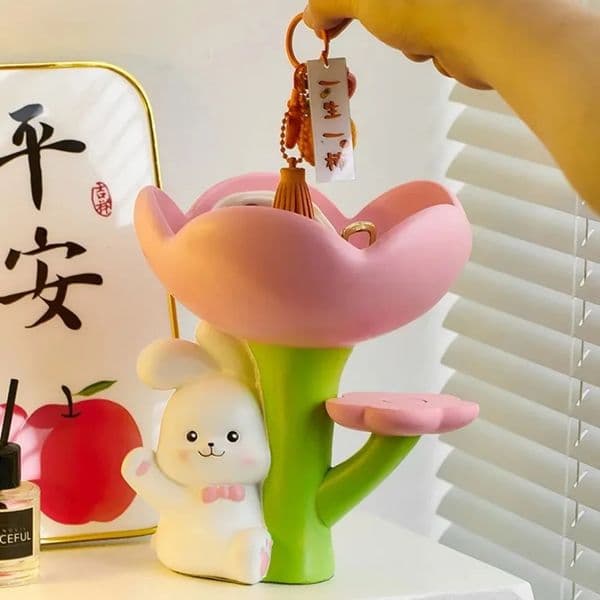 Storage Ornaments Household Cute Rabbit Key Organizer Portable Small Item Tool Tray Ornament Childrens Room Desktop Decoration 250701