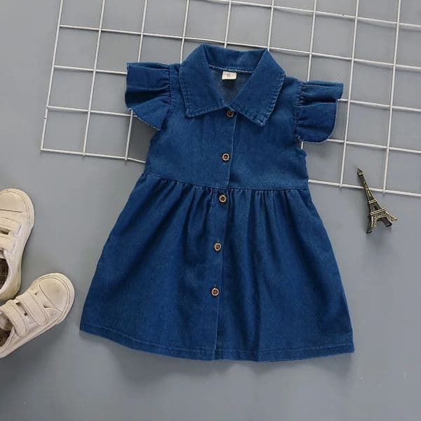 IENENS Toddler Girl Dress Baby Jeans Clothes Infant Cotton Soft Denim Dresses Kids Sleeveless Clothing Fit 1-4 Years 250704