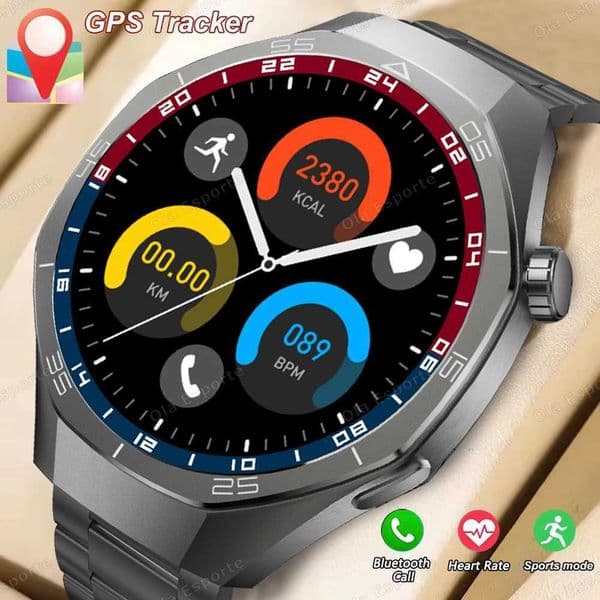 2025 For GPS Track Sports Smart Watch Men 360*360 AMOLED Screen Heart rate Call IP67 Waterproof Smartwatch New XJ250705