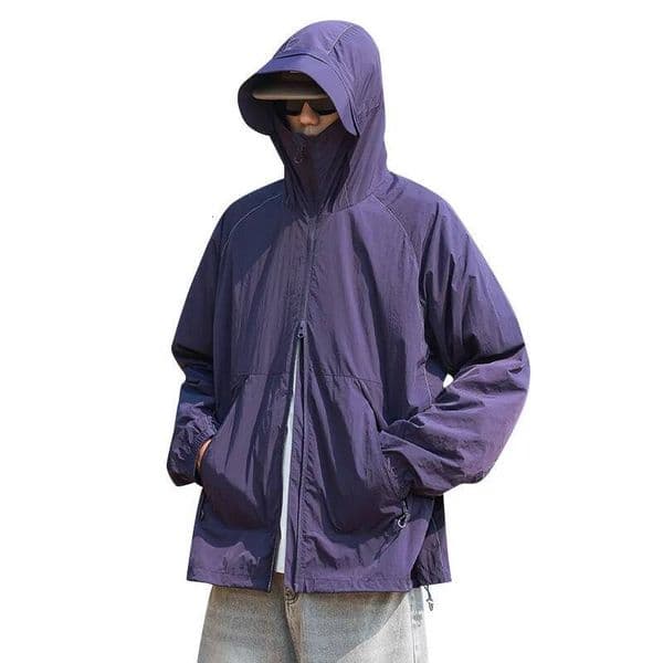 MAQVOB Lightweight Sun Protection Clothing Women Men Coat Removable Breathable Uv-Resistant Upf100 Skin Jacket With Hoodie