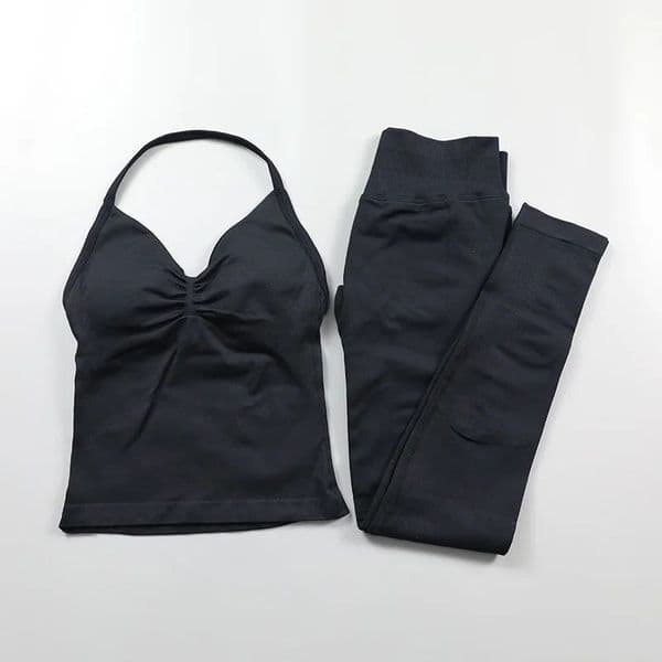 2026 Gym Clothe Set 2Pcs Impact Yoga Set Women Sports workout set Backless Tank Tops Vest High Waist Scrunch Seamless Shorts Suit Fitness Clothes Activewear Wor
