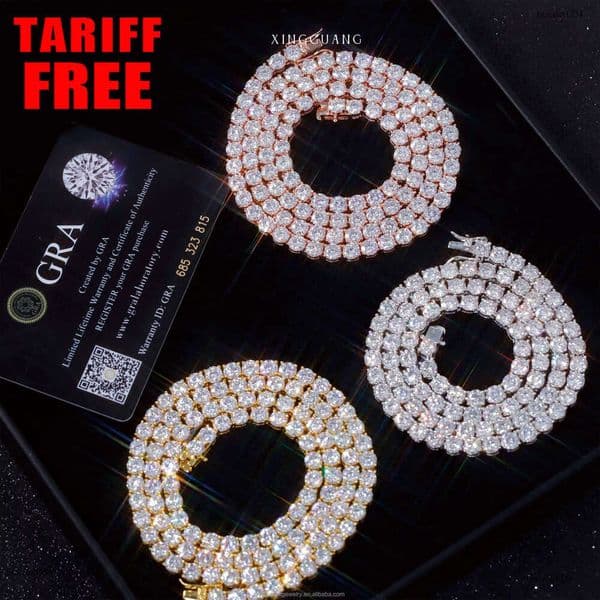 Fine Jewelry Hip Hop 2-5mm Sterling Sier Pass Dia Tester VVS Moissanite Iced Out Tennis Chain Bracelet for Men Women