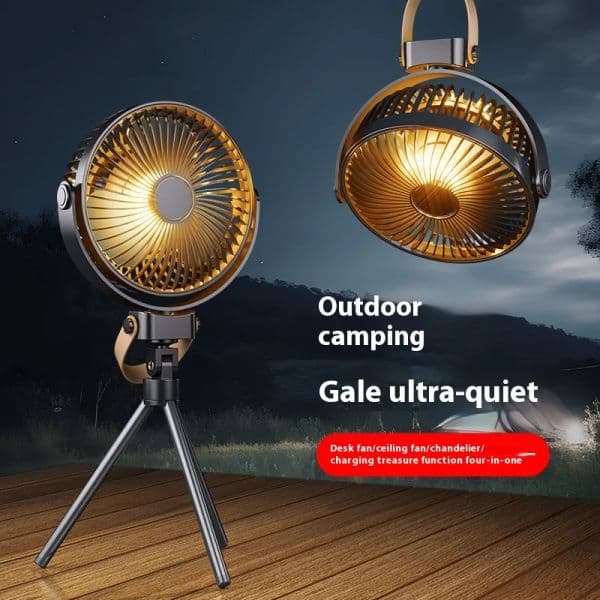 Compact Portable Electric Fan Ideal for Tent Ventilation Includes Multiple Settings & Brightness