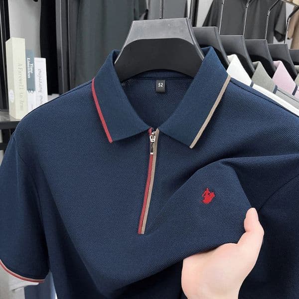 Men's Polos Color Block Polo Shirt Mesh Breathable Collar Men's Summer Casual T-Shirt Men Embroidery T Shirt Casual Fashion Short Sleeved Shirts