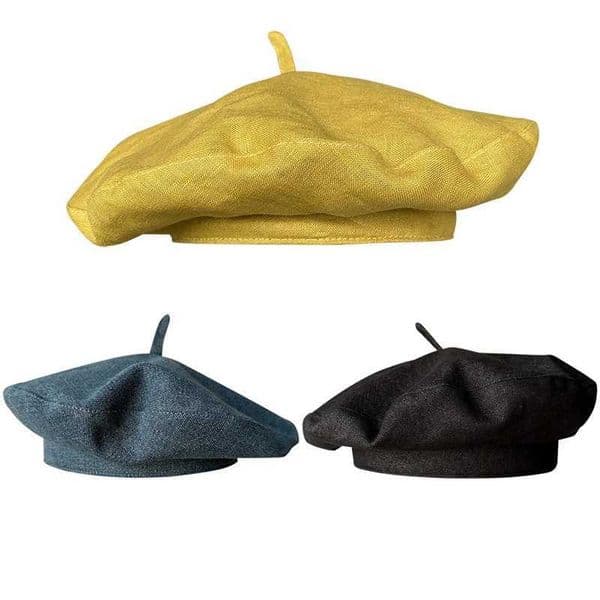 Linen Beret Spring And Summer Breathable Lightweight Fashion Versatile Casual Hat Female Literary Painter Hat Z250705