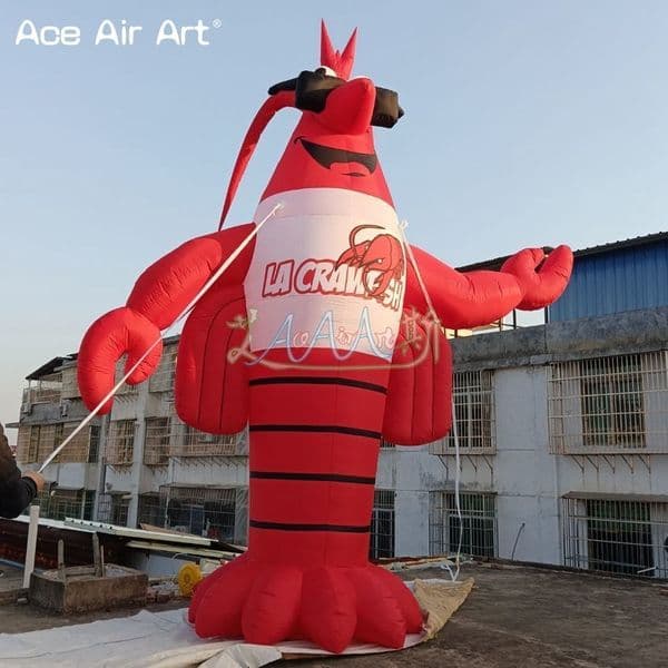 12m height (40ft) Huge Inflatable Lobster with Custom Cartoon Character Model For Crayfish Restaurant Advertising And Festival