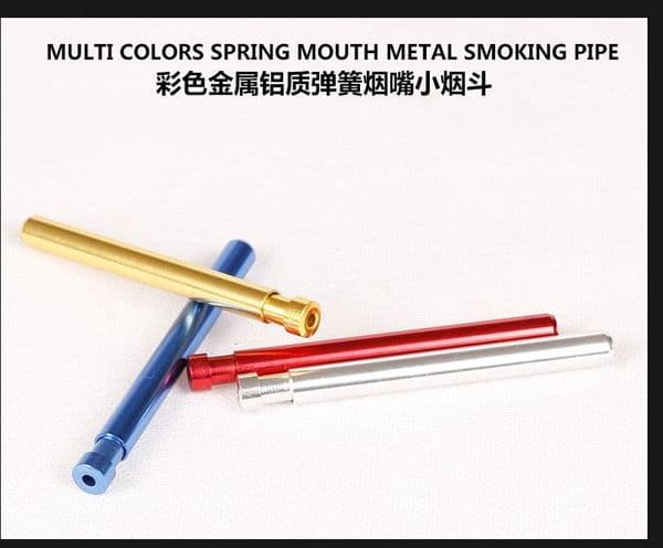 Smoking Pipes Colored metal aluminum alloy spring small pipe length 82MM