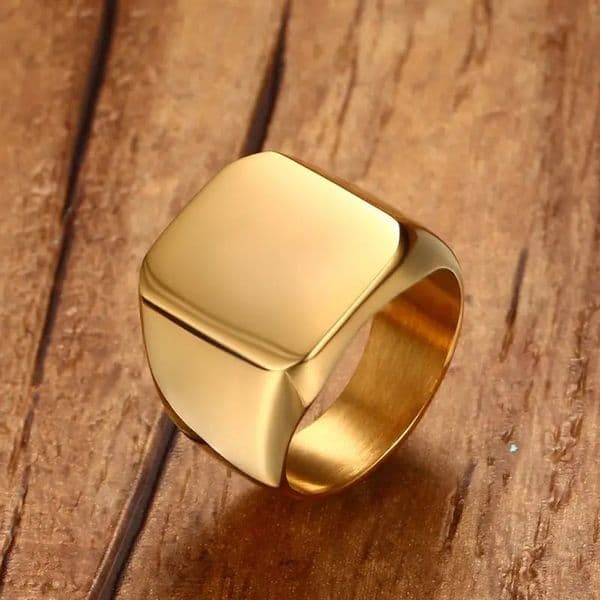 5 Color Signet Ring Stainless Steel Metal Men Jewelry Not Fade 250701