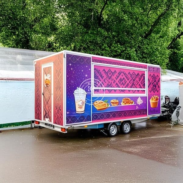 2025 China Hot Dog Cart Beverage Fryer Equipped Concession Burger Van Coffee Bbq Catering Mobile Food Truck Food Trailer