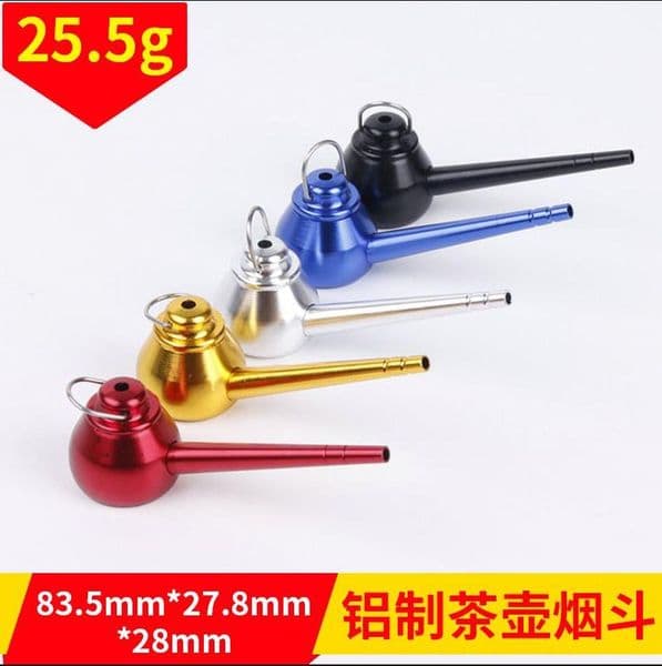 Smoking Pipes Fashionable, personalized and creative mini teapot, pipe, portable aluminum alloy small cigarette holder
