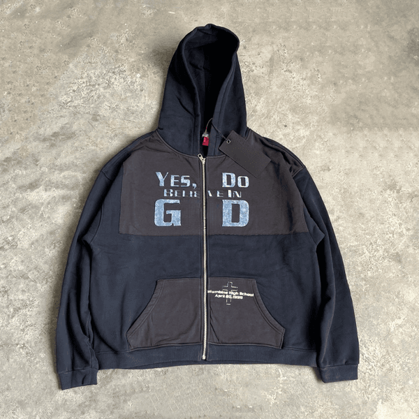 Hip Hop Graphic Zipper Mens Loose Y2k Hoodie Sweatshirt