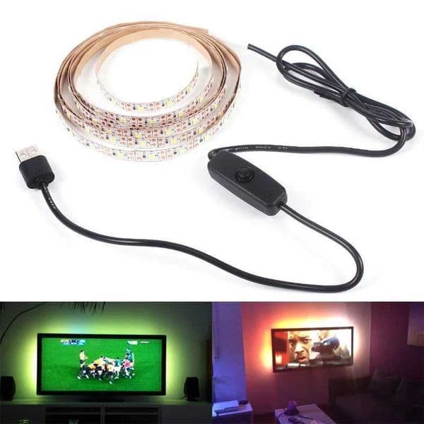 USB LED Strip Lights 2835 DC5V With Switch Flexible Lamp Tape Ribbon TV Desktop Computer Screen Background Lighting Home Decor W250707