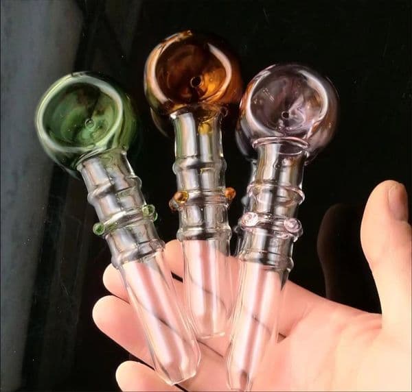 Smoking Pipes Three rounds of coloured pipe ,Wholesale Bongs Oil Burner Pipes Water Pipes Glass Pipe