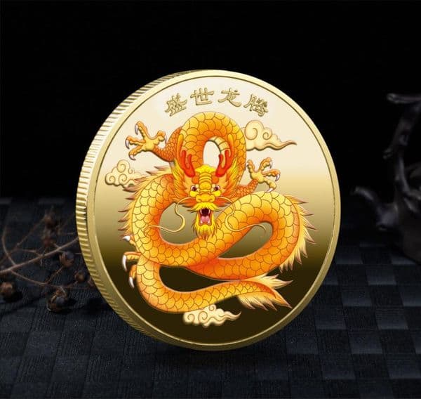Home Decor Chinese Loong Commemorative Coin Commemorative Medallion of the Rise of the Dragon