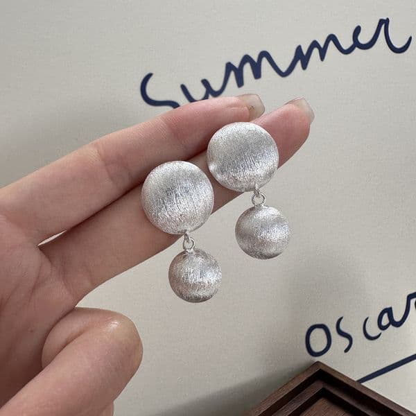 BF CLUB 925 Sterling Silver Earrings For Women Trendy Simple Shinning Balls Earring Jewelry Prevent Allergy Party Accessories