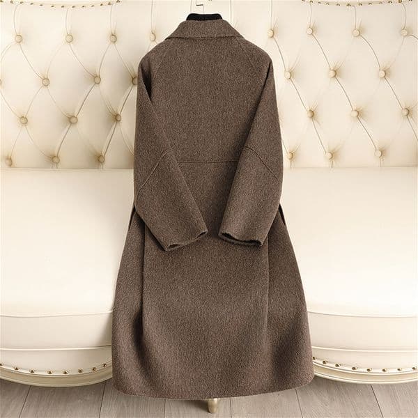 D4128 Double-faced wool coat for women, mid-length, 2024 autumn and winter new style, cocoon-shaped, high-end