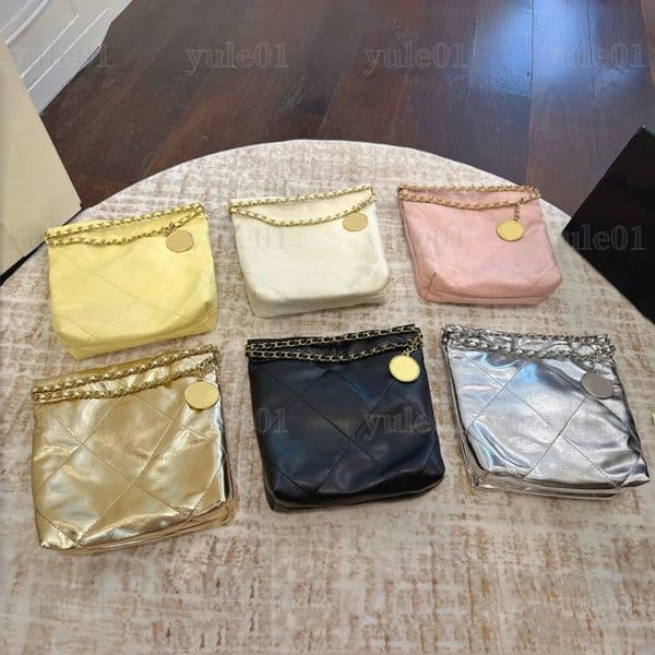 Luxury Mini Hobo Bucket Bag Made of Genuine Leather Compact Size Ideal for Everyday Use by Women High Quality with Metal Chain Strap mini size 23cm