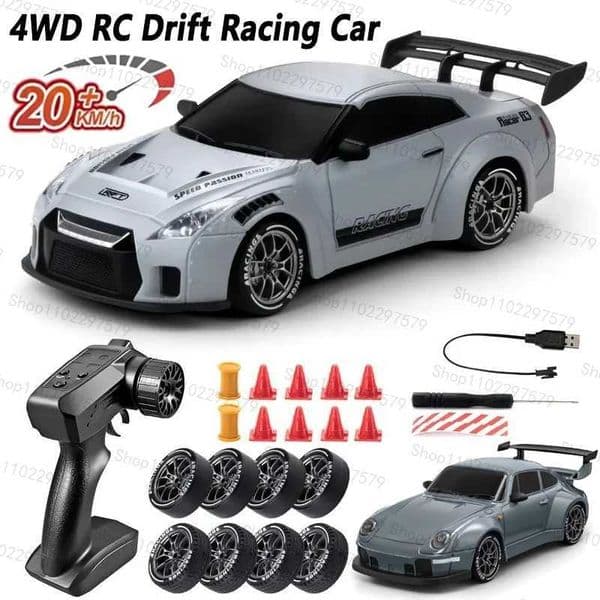 RC Drift Car 1 24 Remote Control Car 20KM/H 4WD High Speed RC 2.4GHz with LED Lights Extra Drifting Tires Vehicle for Adult Z250707