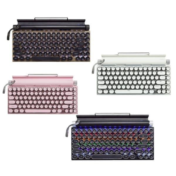 Retro style keyboard, e-sports games, internet cafes, wired and wireless Bluetooth, blue axis mechanical keyboard