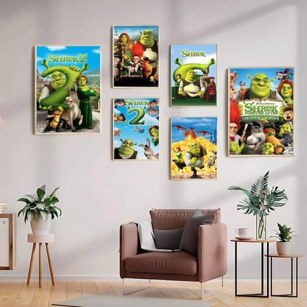 Cute Cartoon S-Shrek-ew Poster Sticky Posters Waterproof Paper Sticker Coffee House Bar Home Decor