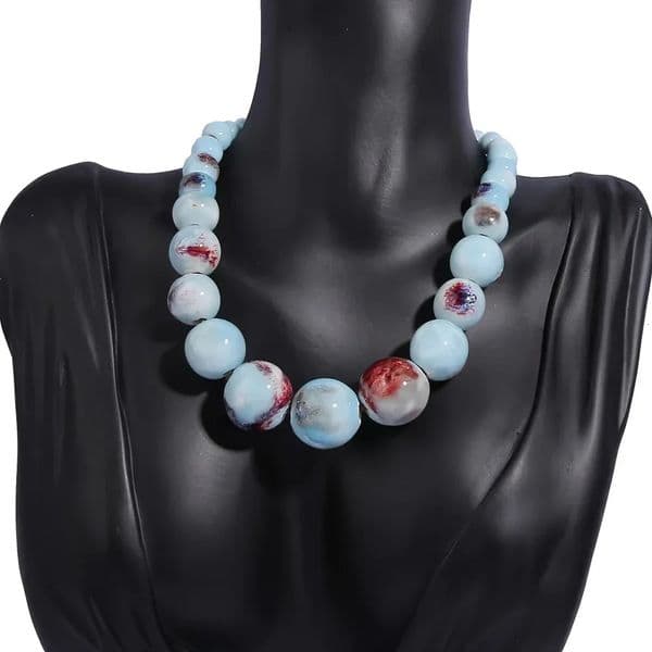 Bohemian ceramic necklace with adjustable chain handmade suitable for everyday wear for all seasons 250708