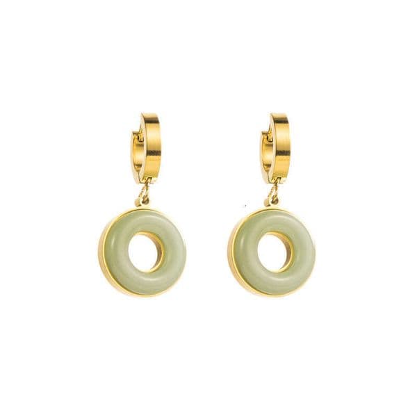 DHcollections Titanium Steel Butterfly Round Metal Geometric Elegant Fashion Niche Earrings