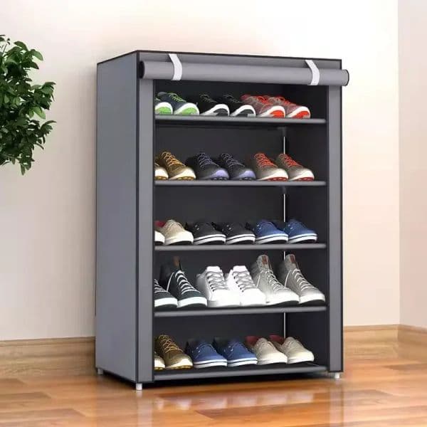 Large Capacity Boot Storage Cabinet Metal Shoe Cabinet Non-woven Corridor Entrance Bracket Multi-layer Shoe Rack Organizer